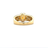 Le Vian Citrine and Champagne Diamond Ring 14k White Gold Sz 6.25