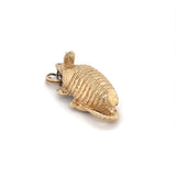 Vintage 3D Armadillo Pendant 14k Yellow Gold