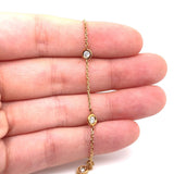 Estate Diamond by the Yard Bracelet 14k Yellow Gold 8"