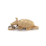 Vintage 3D Armadillo Pendant 14k Yellow Gold