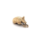 Vintage 3D Armadillo Pendant 14k Yellow Gold