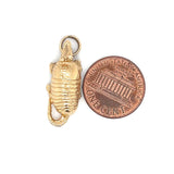 Vintage 3D Armadillo Pendant 14k Yellow Gold