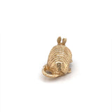 Vintage 3D Armadillo Pendant 14k Yellow Gold