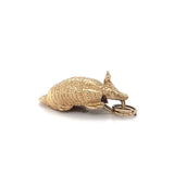 Vintage 3D Armadillo Pendant 14k Yellow Gold